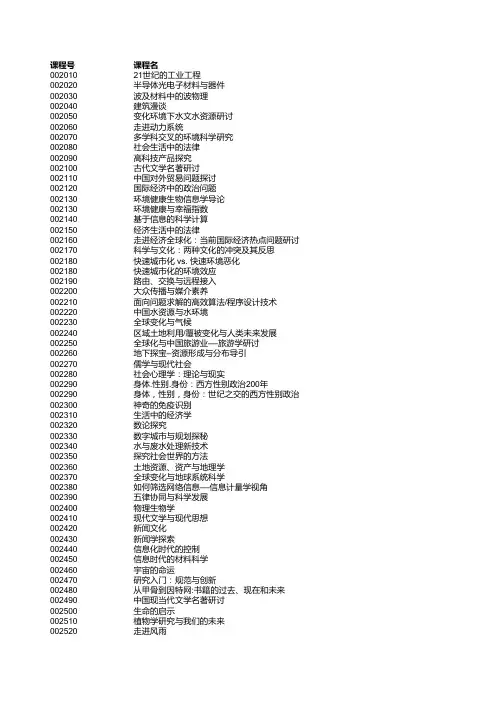 南京大学通识课总览