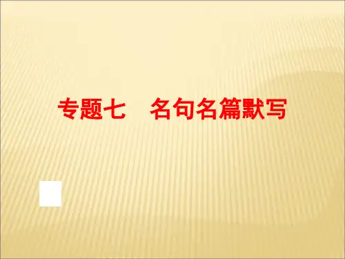中考语文(人教版)二轮复习：专题七 名句名篇默写