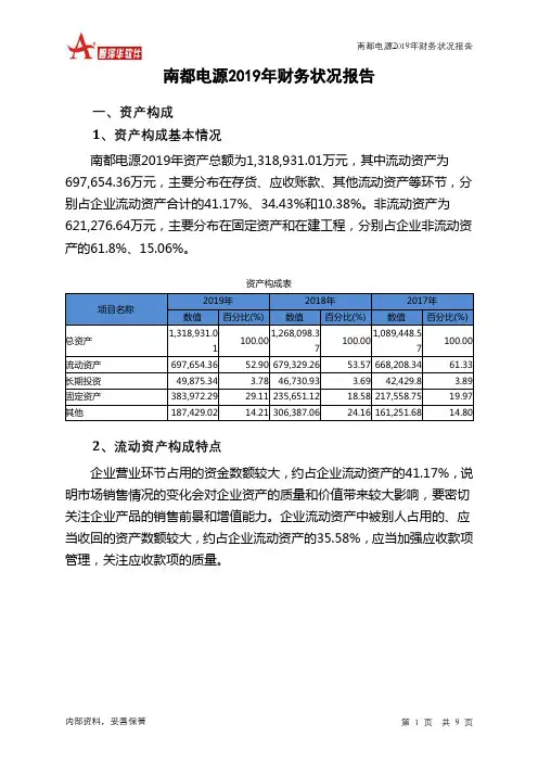 南都电源2019年财务状况报告