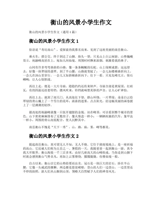 衡山的风景小学生作文
