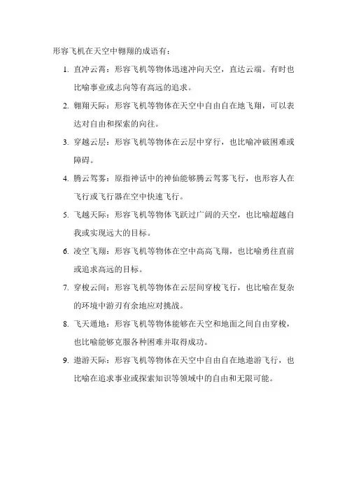 形容飞机在天空中翱翔的成语