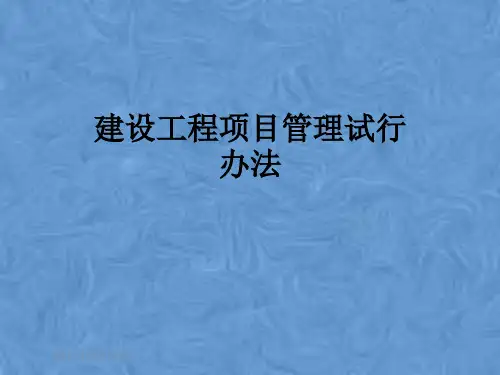 建设工程项目管理试行办法