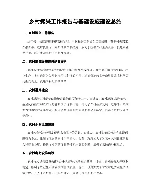 乡村振兴工作报告与基础设施建设总结