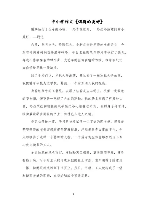 中小学作文《偶得的美好》