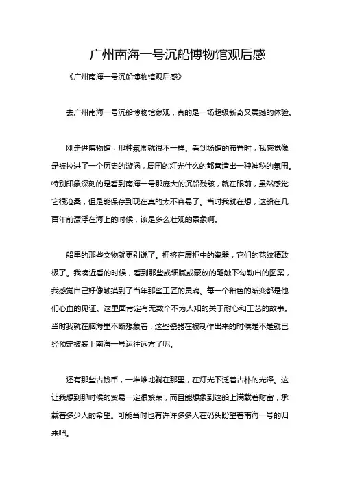 广州南海一号沉船博物馆观后感