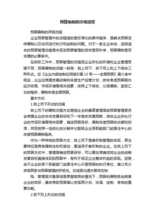 预算编制的详细流程