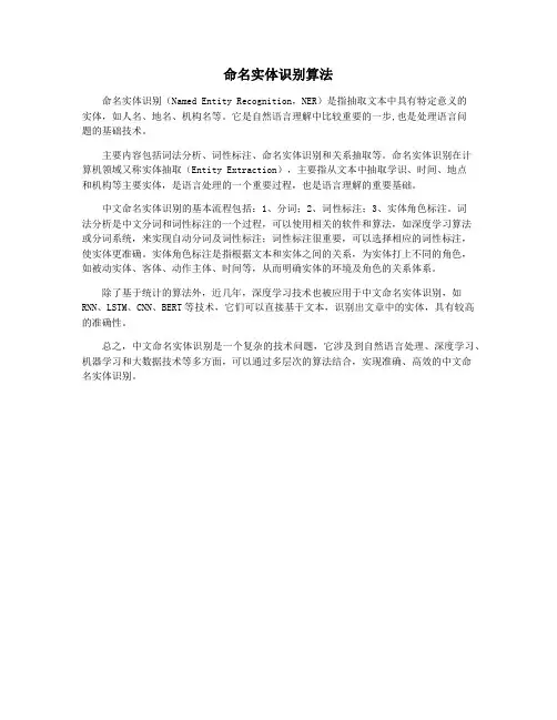 命名实体识别算法