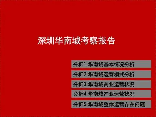 深圳华南城考察报告20140117