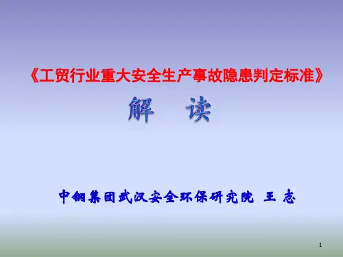 《工贸行业重大安全生产事故隐患判定标准》解读ppt课件