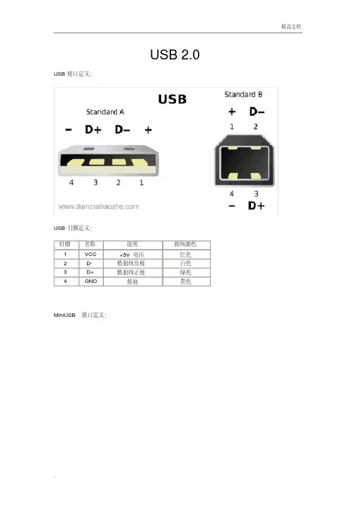USB引脚定义
