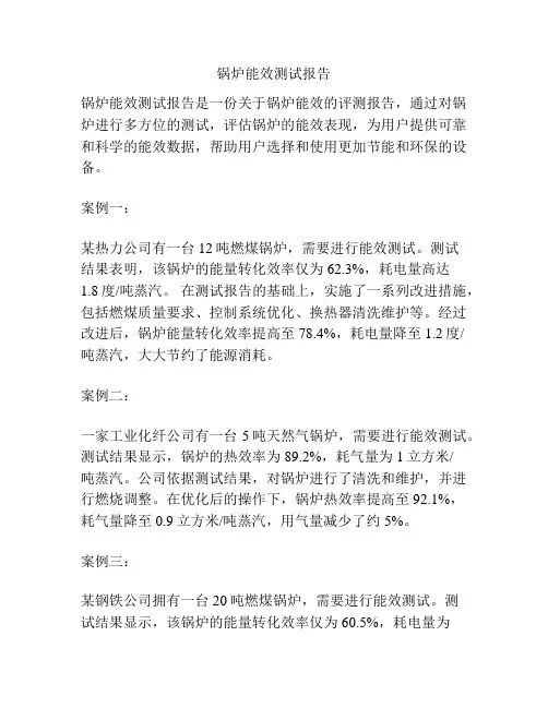 锅炉能效测试报告