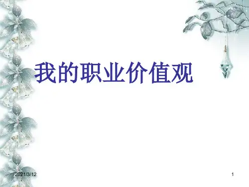 我的职业价值观PPT课件