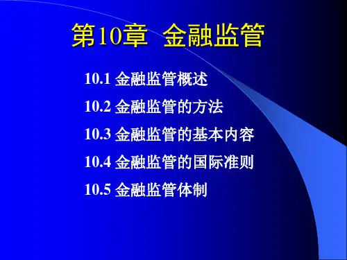 第十章  金融监管  《金融风险管理》  PPT课件