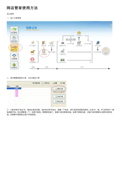 网店管家使用方法