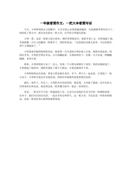 一年级看图作文：一把大伞看图写话
