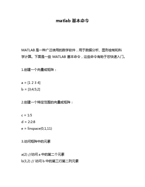 matlab基本命令