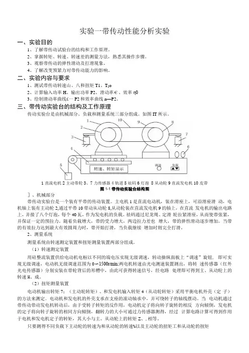 机械设计实验报告带传动