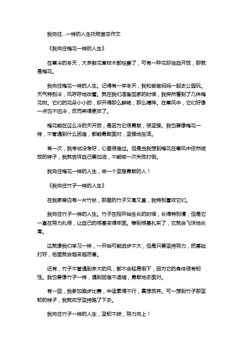 我向往…一样的人生托物言志作文