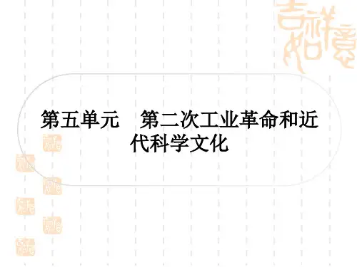 中考历史作业本 世界近代史 第五单元 第二次工业革命和近代科学文化  
