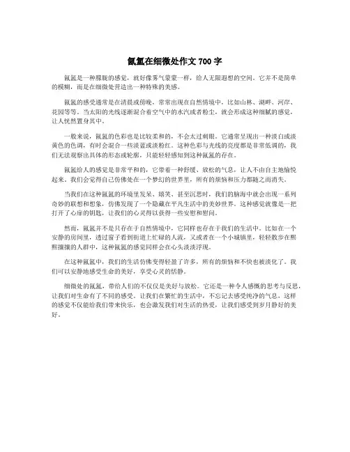 氤氲在细微处作文700字