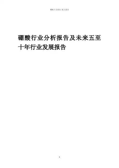 2023年硼酸行业分析报告及未来五至十年行业发展报告