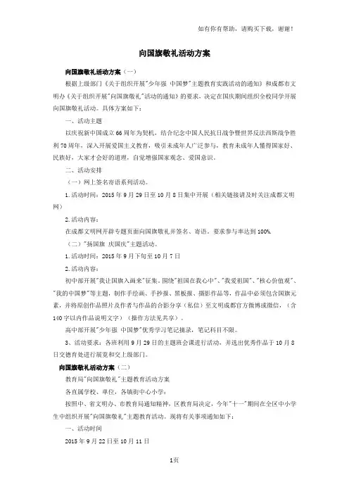 向国旗敬礼活动方案