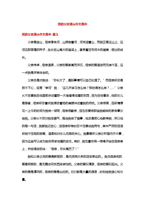 我的父亲满分作文高中