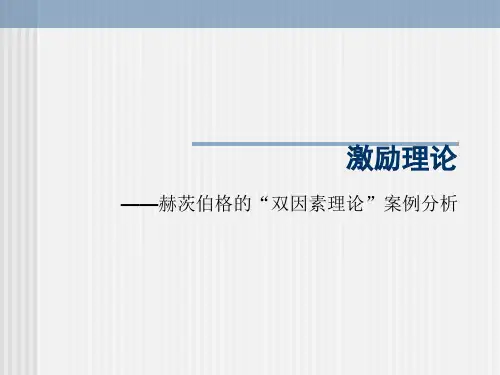 激励理论——赫茨伯格的“双因素理论”案例分析PPT课件