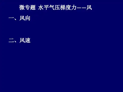 高考地理微专题  水平气压梯度力——风