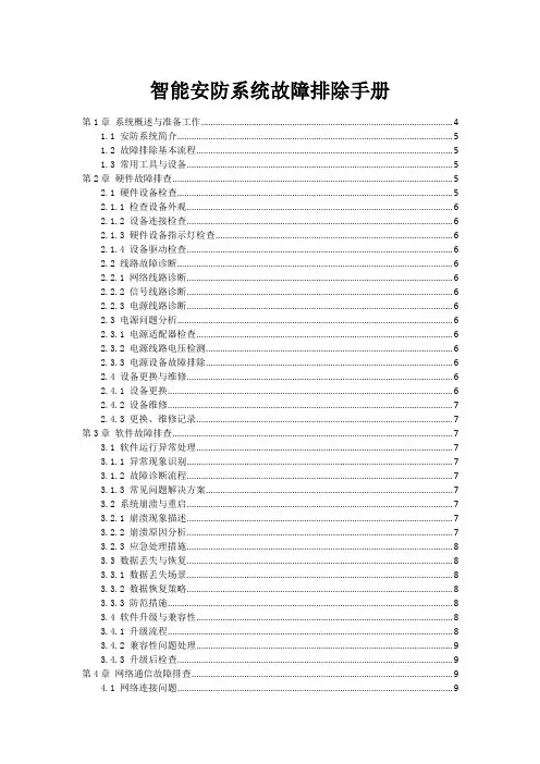 智能安防系统故障排除手册