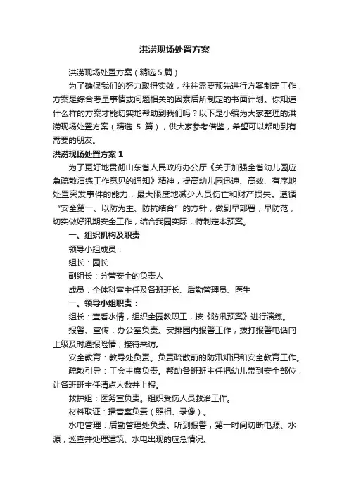 洪涝现场处置方案