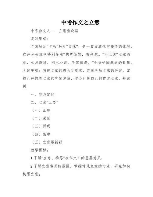 中考作文之立意