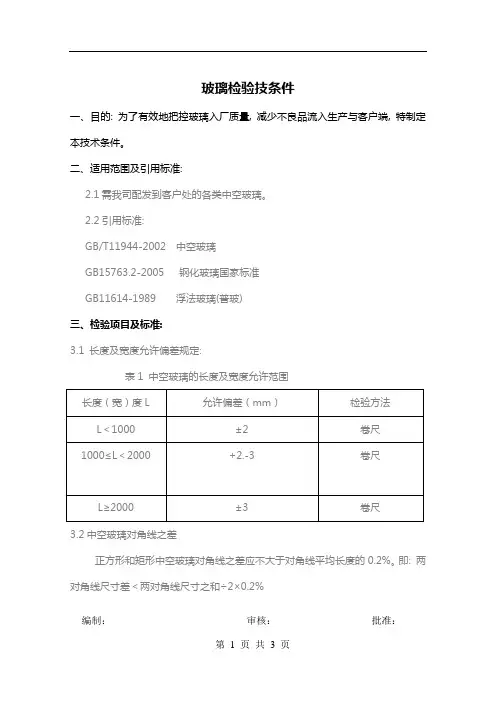 玻璃检验规程