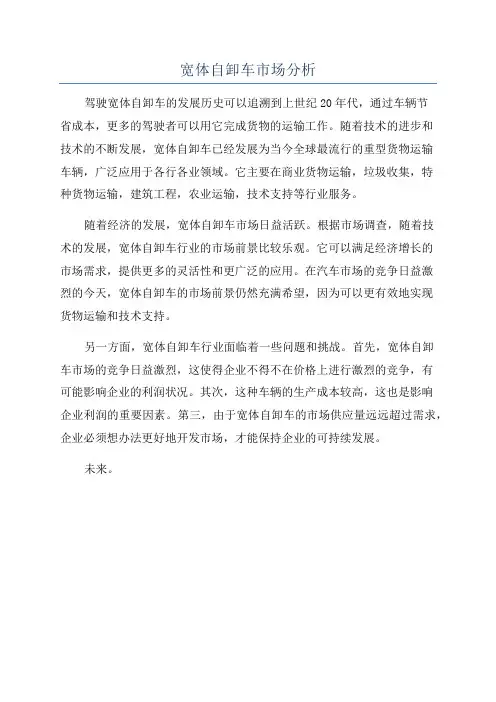 宽体自卸车市场分析