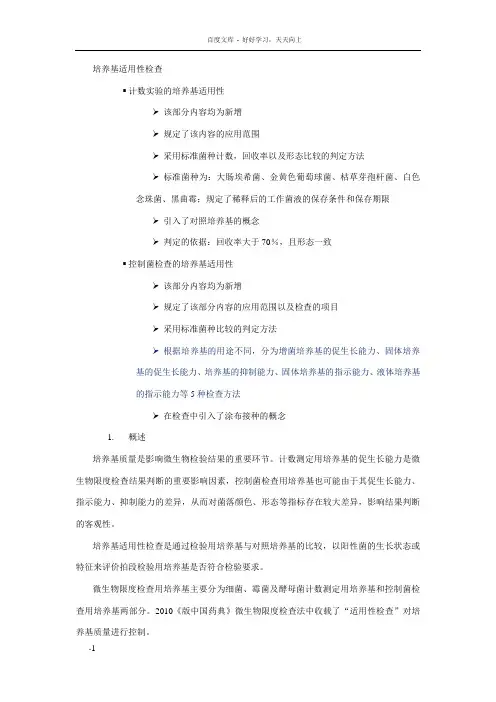 微生物培养基适用性检查