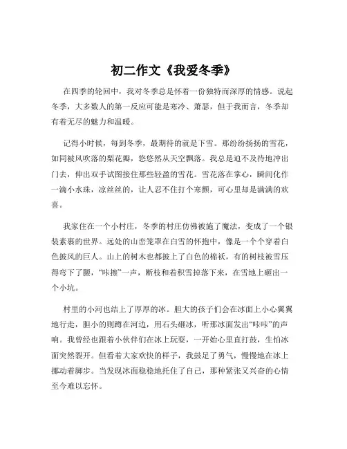 初二作文《我爱冬季》