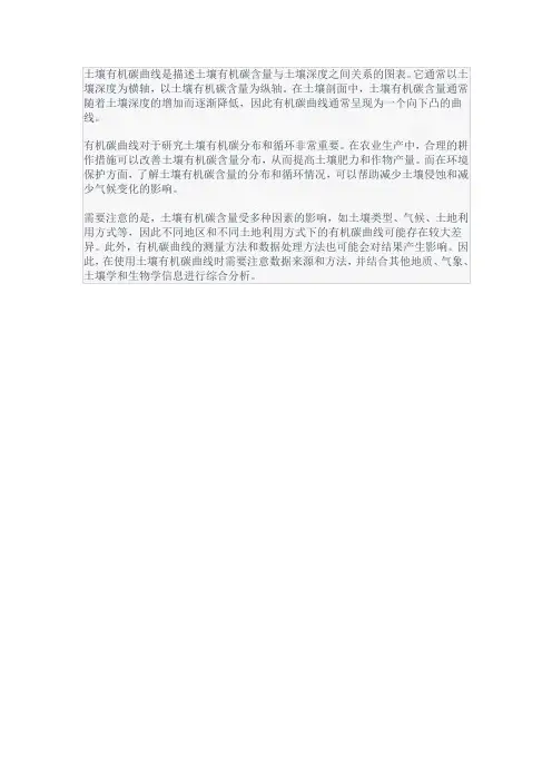 土壤 有机碳 曲线