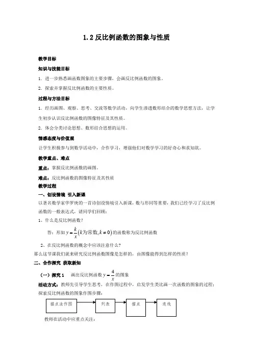 初中数学_反比例函数的图象与性质教学设计学情分析教材分析课后反思