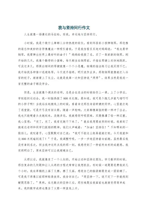 我与坚持同行作文