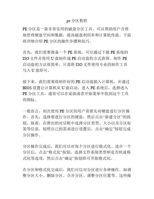 pe分区教程
