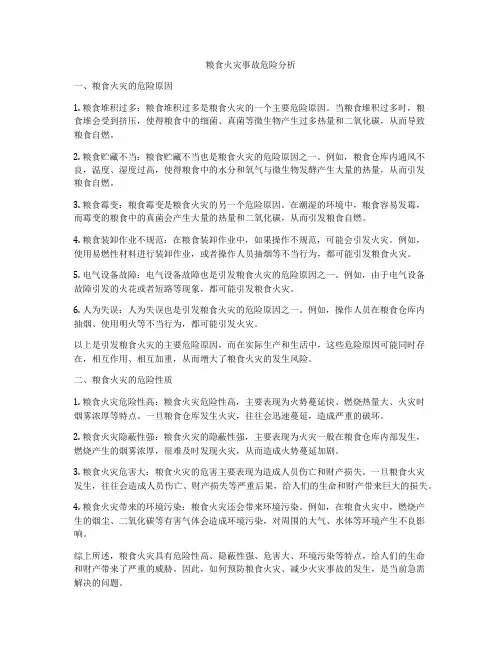 粮食火灾事故危险分析