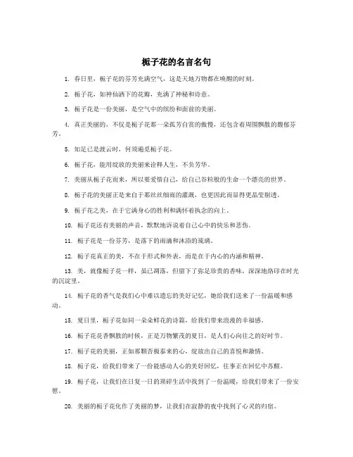 栀子花的名言名句