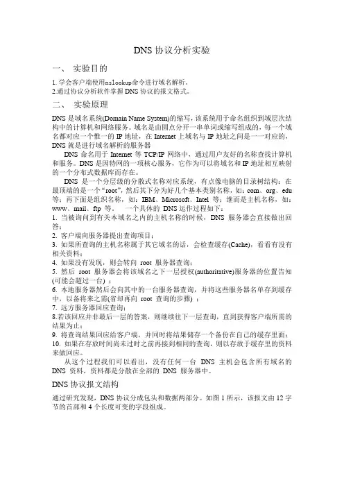 DNS协议分析实验