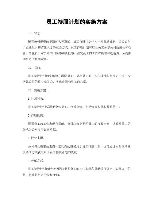员工持股计划的实施方案