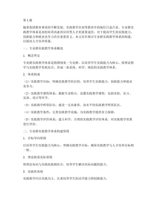 专业群实践教学体系(3篇)