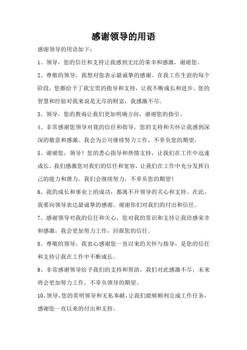 感谢领导的用语
