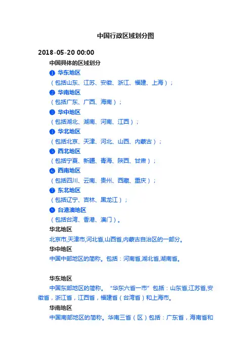 中国行政区域划分图