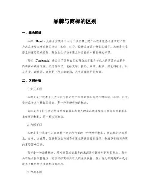 品牌与商标的区别
