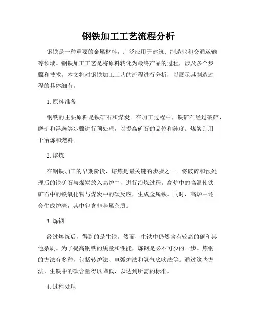 钢铁加工工艺流程分析