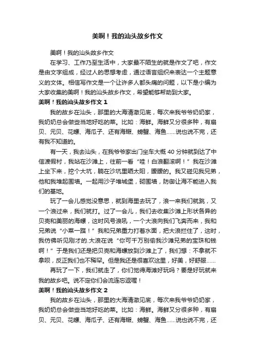 美啊！我的汕头故乡作文